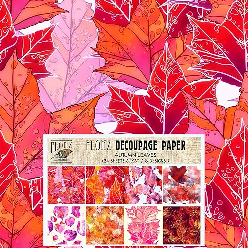 Miniatura 6 de Paquete de papel Decoupage (24 hojas de 6 x 6 pulgadas), papel tapiz de uvas Art Deco, papel de patrón de estilo vintage para decoupage,