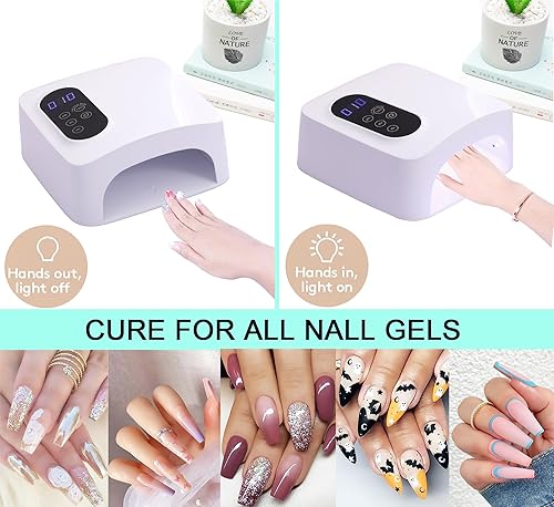 Miniatura 4 de Lámpara de uñas LED inalámbrica de 72 W, secador de uñas UV recargable para esmalte de gel, luz de manicura portátil con 4 temporizadores, pantalla