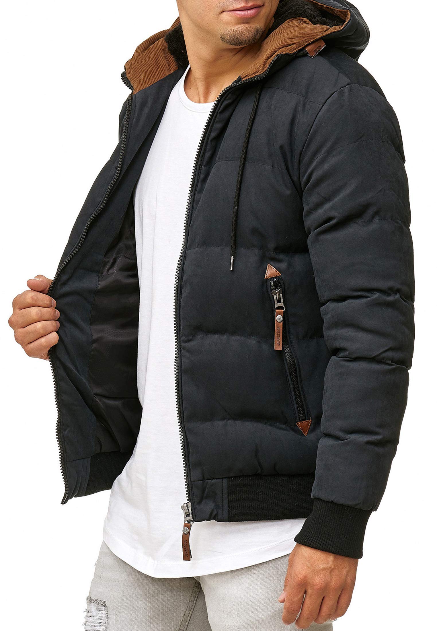 Indicode Hombres Adeline Chaqueta de invierno con capucha (forro de peluche)