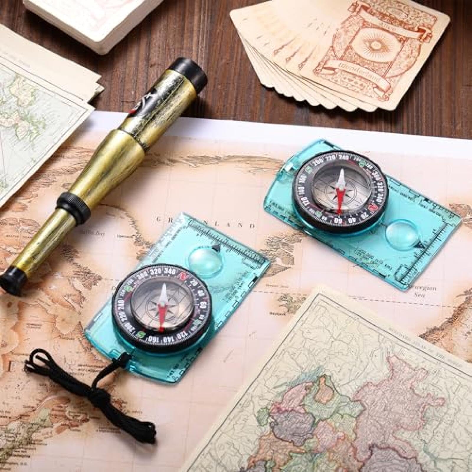 20-pak niebieskich kompasów do orientacji na orientację do czytania map, biwakowania, survivalu, świetne jako prezenty edukacyjne, upominki na imprezę i materiały dla żołnierzy zwiadowczych