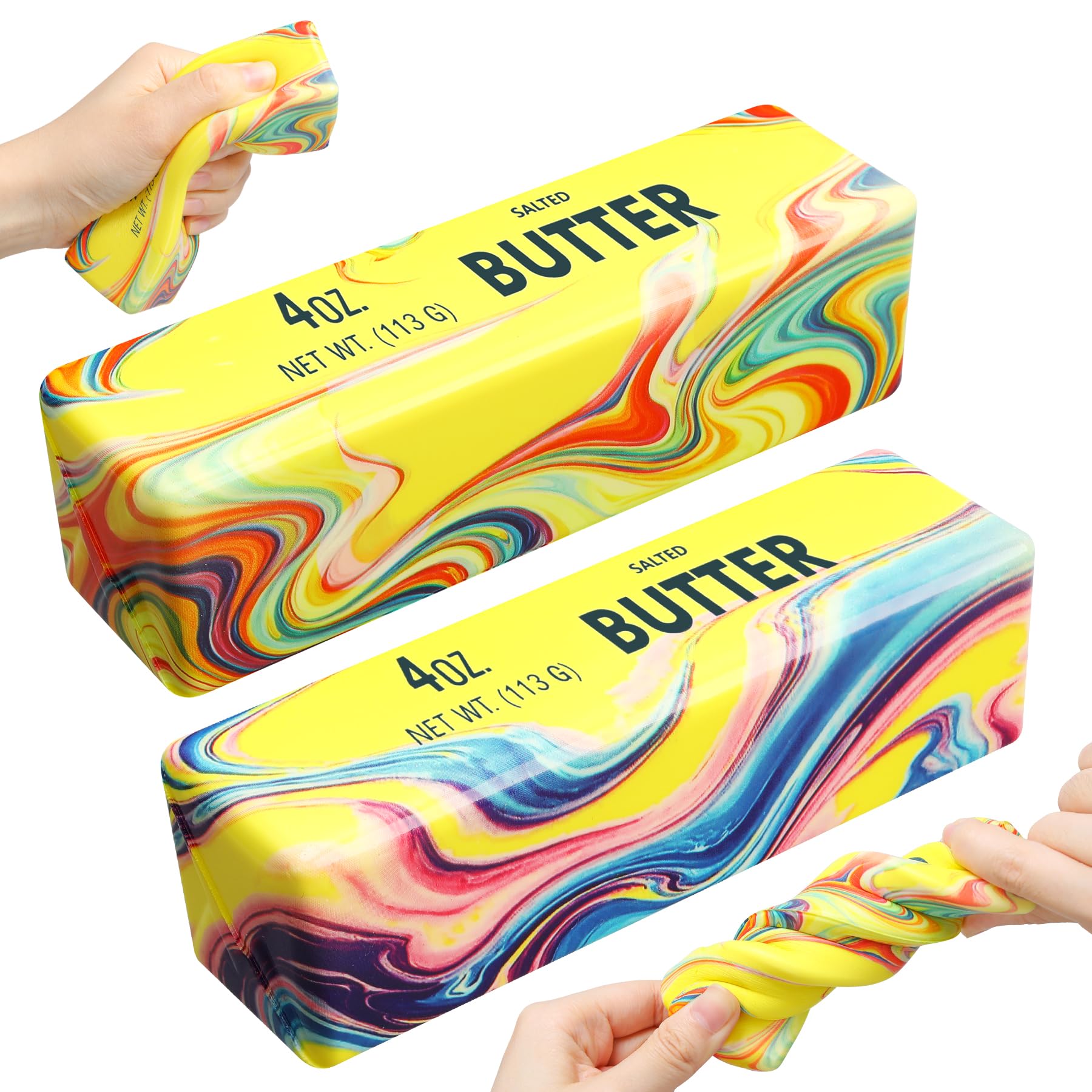 Photo 1 of 2 Pcs New Rainbow Butter Squishy Stick Sensory Toy – Realistic Slow Rise Stress Relief Toy, Fun Food-Shaped Fidget Toys for Adults Focus & Anxiety & Stress Relief, Sensory Gifts for Office, Home