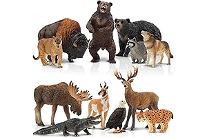 Bolzra's 12PCS North American Forest Animal Figurines