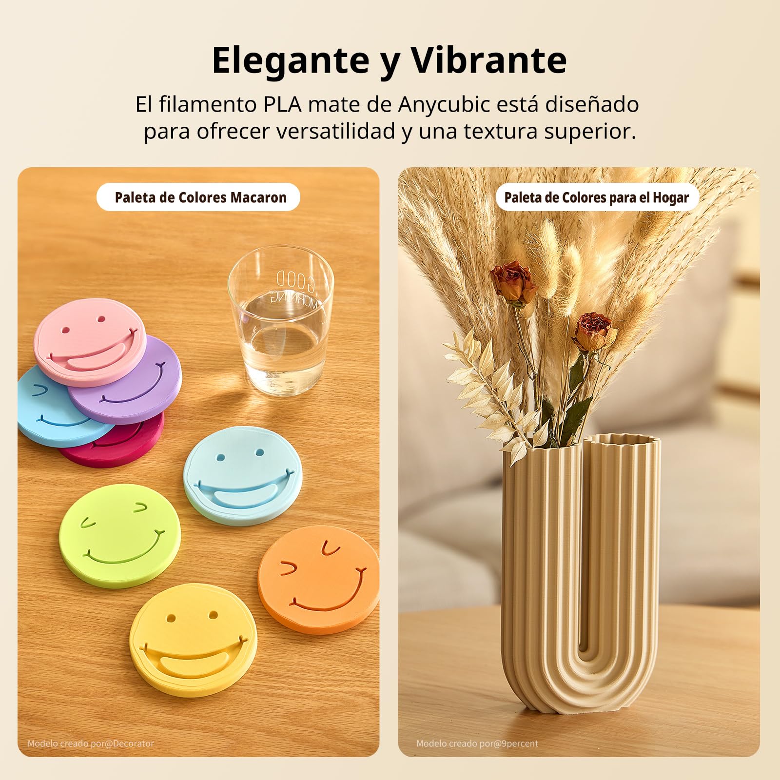 ANYCUBIC Mate Filamento PLA, Filamento PLA de Impresión 3D Bobina de 4kg | Sin Obstrucciones, Precisión Dimensional de 1,75 mm +/- 0,03 mm, 4KG, Verde + Azul cielo + Amarillo + Naranja