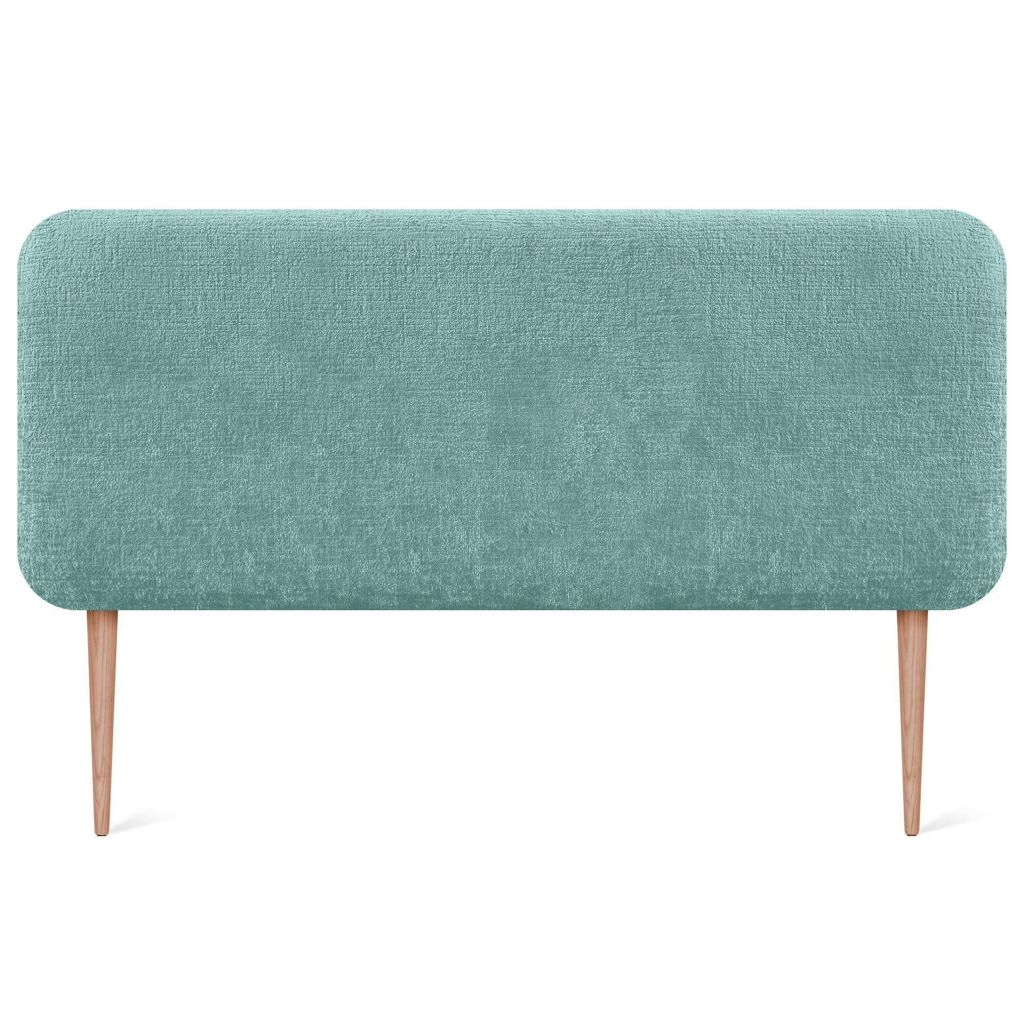 DHOME Testiera Imbottita Liscia Arrotondata in Lana Ecologica per Parete Acustica Testate Fonoassorbenti Testata Letto Camera da Letto (Verde Acqua, 135cm)