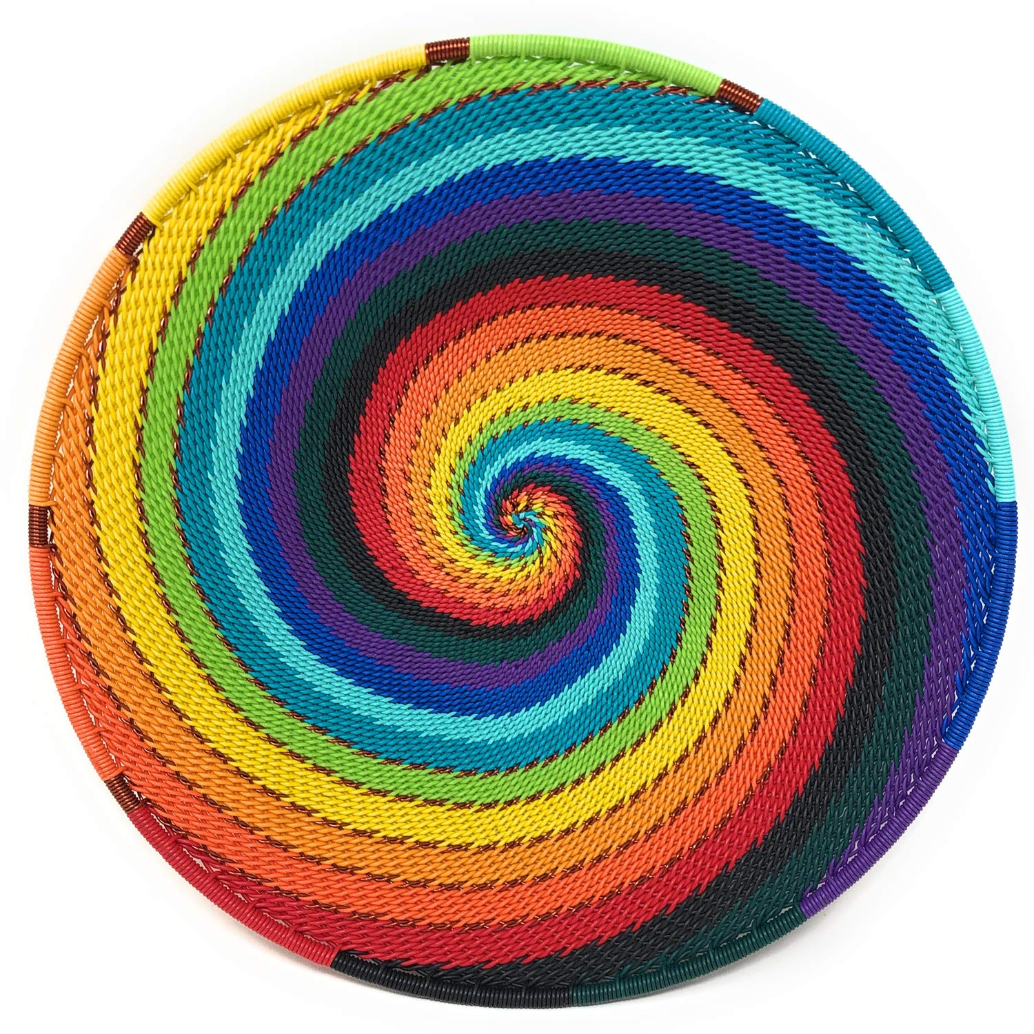 Bridge for AfricaFair Trade Zulu Telephone Wire 8-inch Platter Basket, African Rainbow