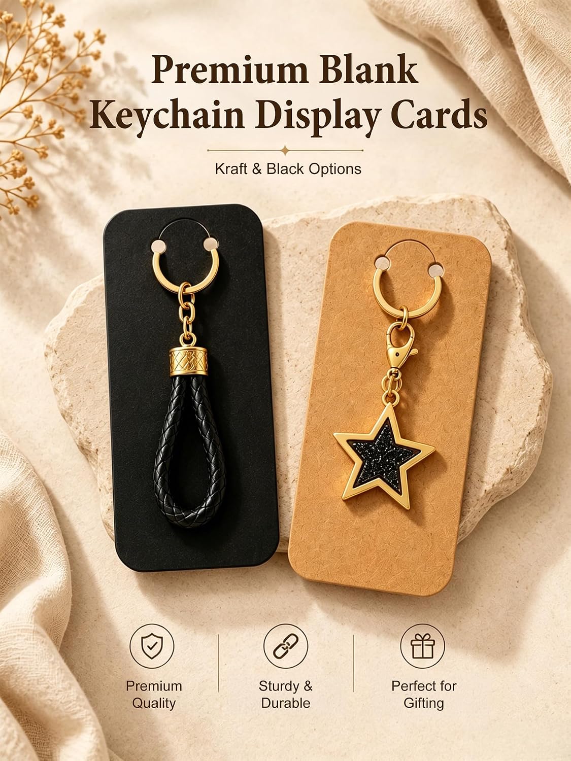200 PCS Keychain Display Cards with Self-Sealing Bags, 4.7 x 3'' Blank Keychain Card Holder