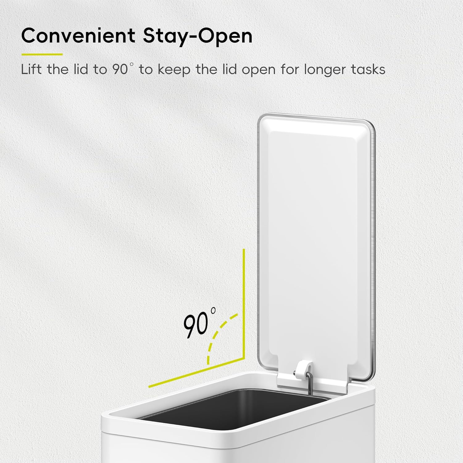EKO Slim Small Bathroom Trash Can with Lid, Stainless Steel Small Garbage Can with Removable Inner Bucket, 6L / 1.6 Gal, Step On Trash Bin (White)