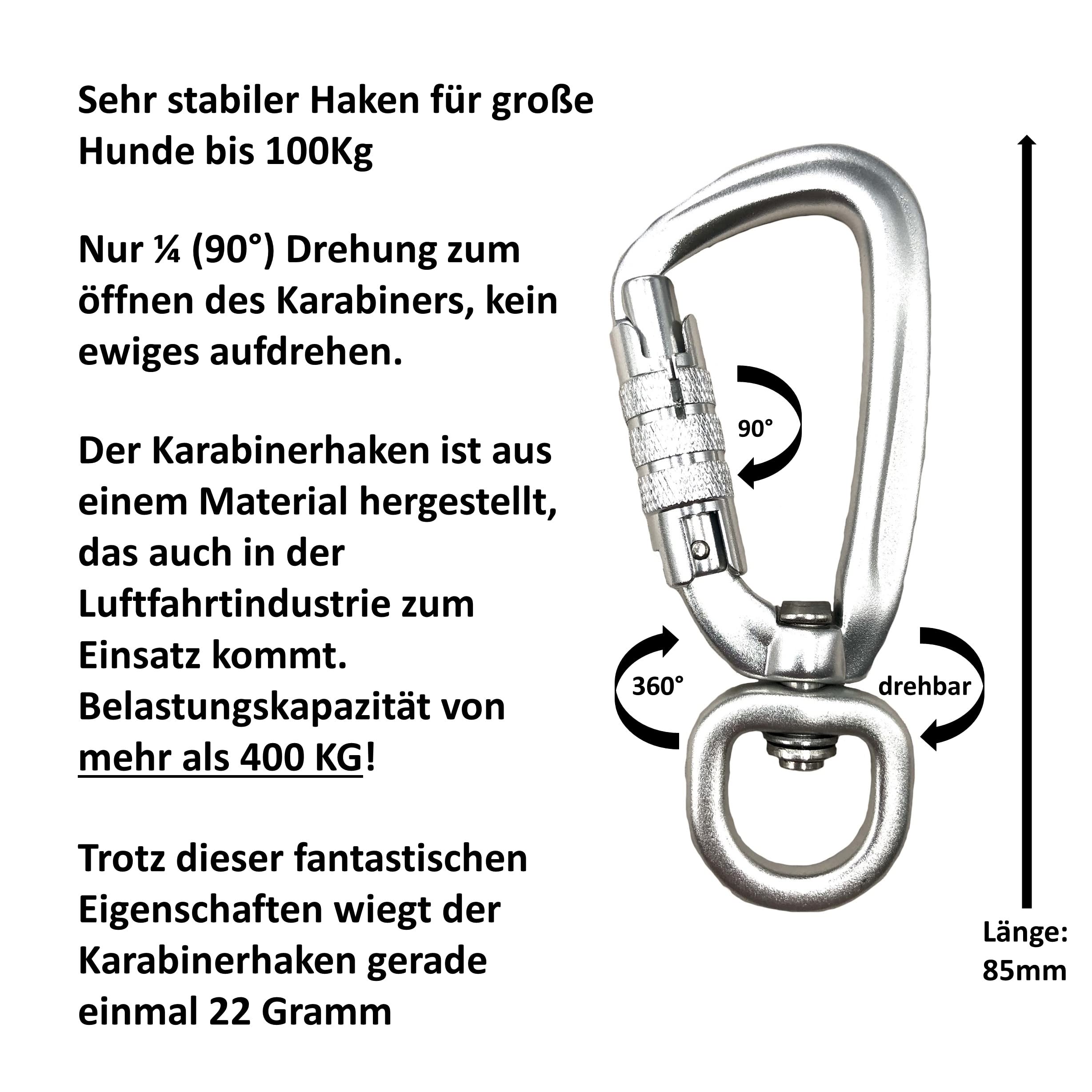 Schleppleine Biothane Hundeleine große Hunde 1m / 2m / 3m / 5m / 10m / 15m Sicherheitshaken (12m OHNE Handschlaufe, Schwarz)