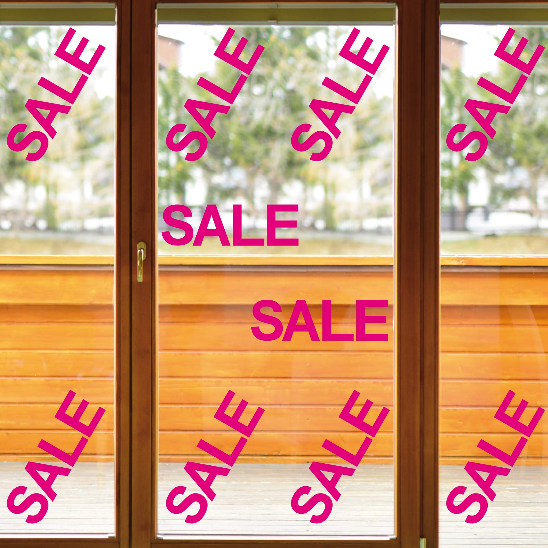10 Aufkleber 30cm Sale Schriftzug Tattoo Deko Folie für Schaufenster Fenster Scheibe (pink)