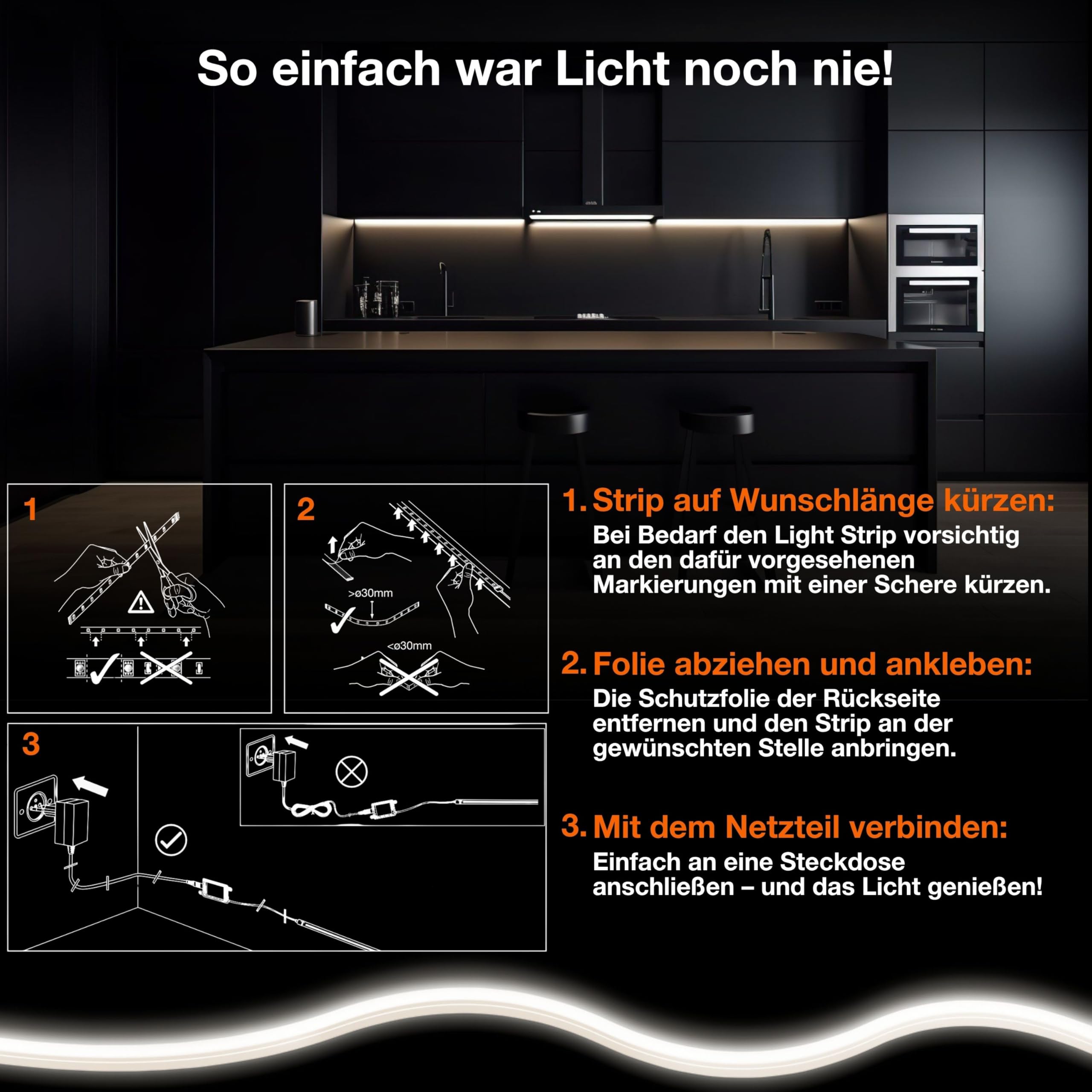 LEDVANCE SMART WIFI COB Strips dekorative COB-Streifen mit weißem; regulierbarem Licht und homogenem Lichteffekt; dimmbar; TW; gelb; Silikon; 3 m; Leuchtmittel nicht austauschbar
