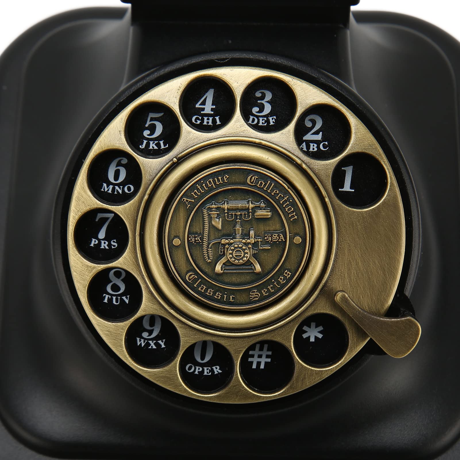 Retro Telefon Stacjonarny do Domu, Telefon z Obrotowym Wybieraniem w Stylu Vintage Staromodny Telefon Przewodowy z tarczą ze Stopu Cynku, Przewód Telefoniczny na w Hotelu