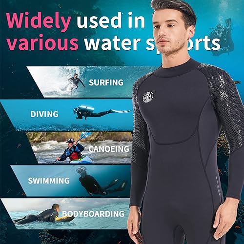 Miniatura 3 de Traje de neopreno para hombre, traje de neopreno  BEEK de 0.118in, equipo de buceo térmico con cremallera trasera, traje de baño ultra elástico, de