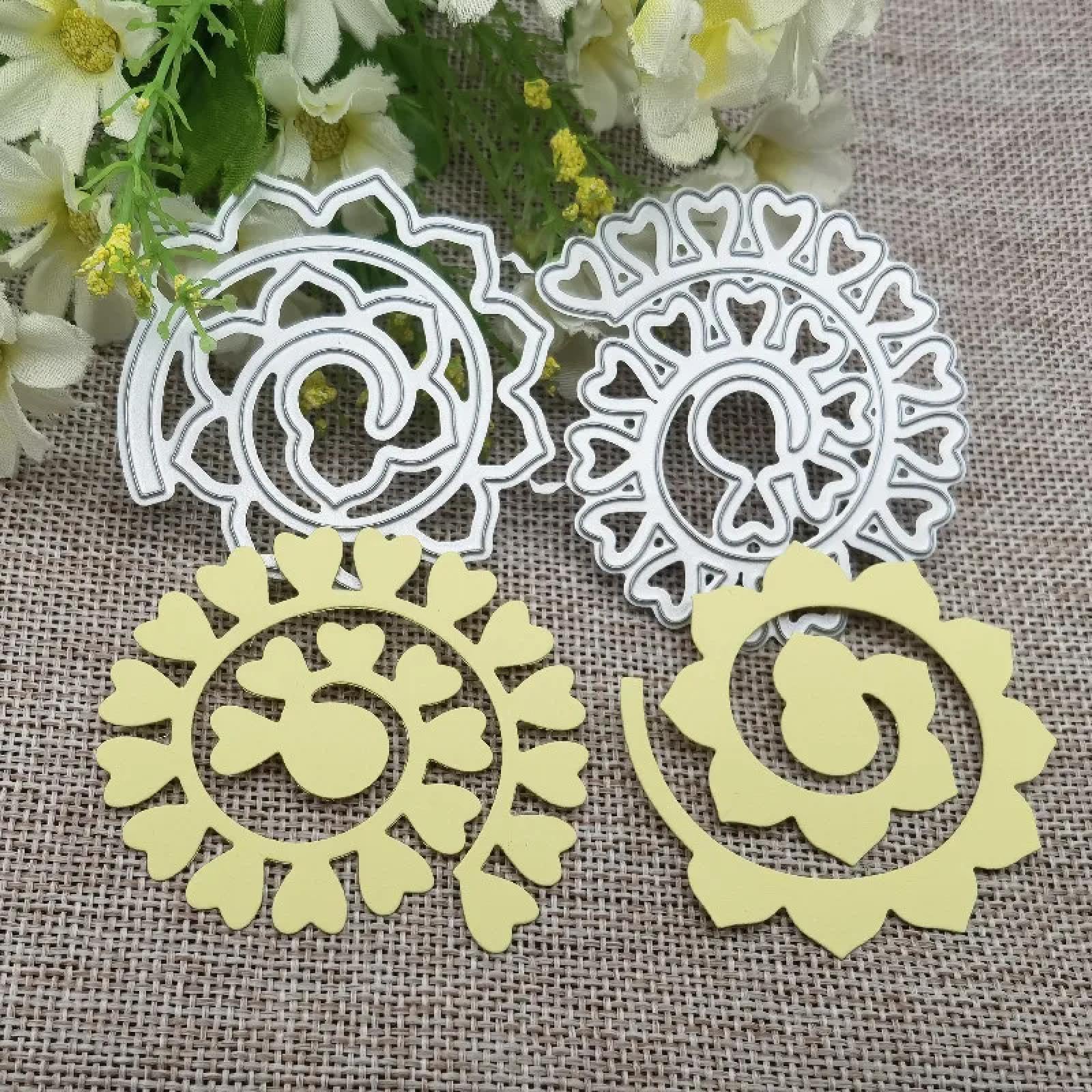 Pochoirs de découpe guirlande 3D en spirale 11,6x6,5 cm pour fournitures de cartes