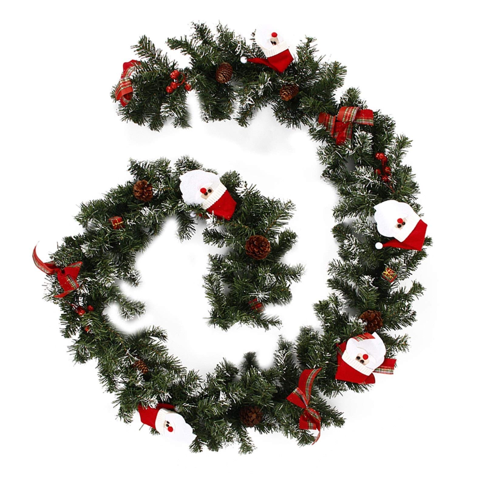 Guirlande de Noël en faux sapin enneigé pour décoration de rotin intérieur et extérieur