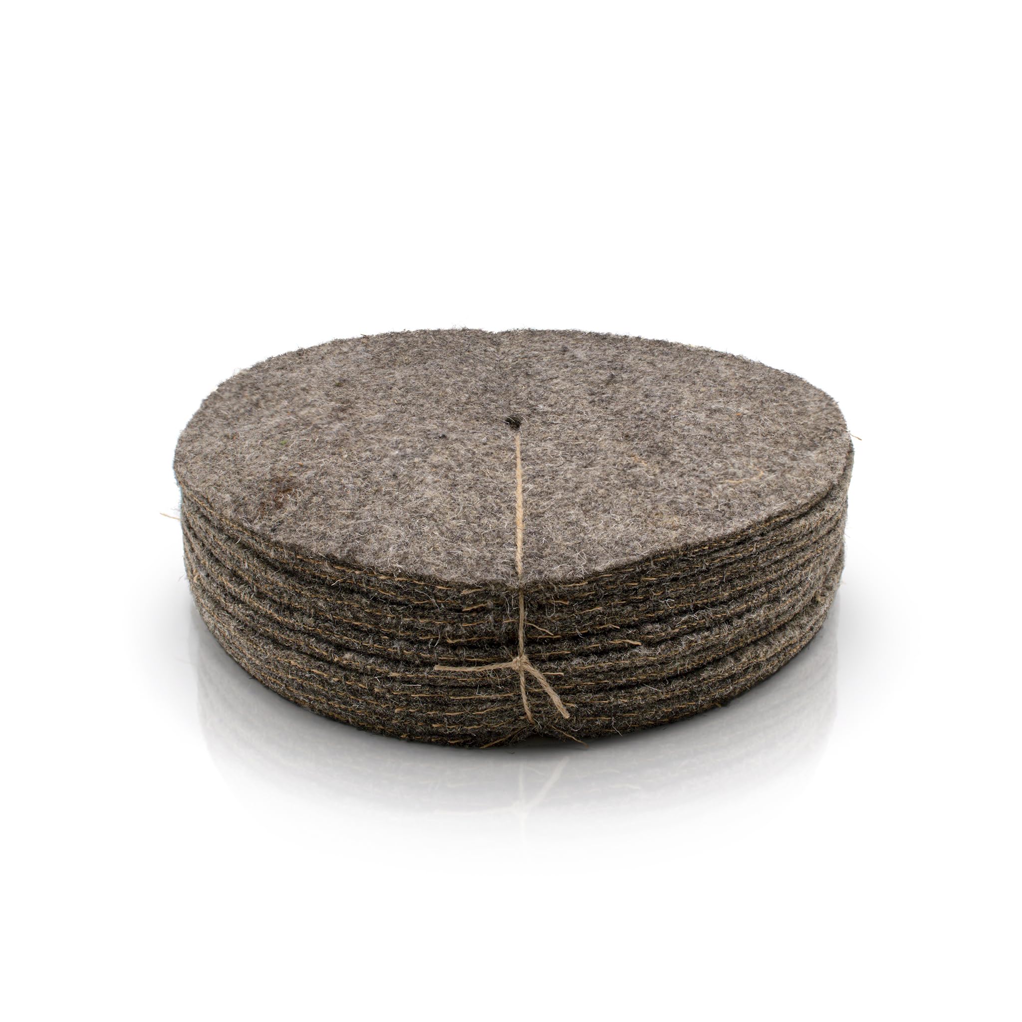 Chimney Sheep 40cm Round Pure Wool Mulch Mat Pack of 10