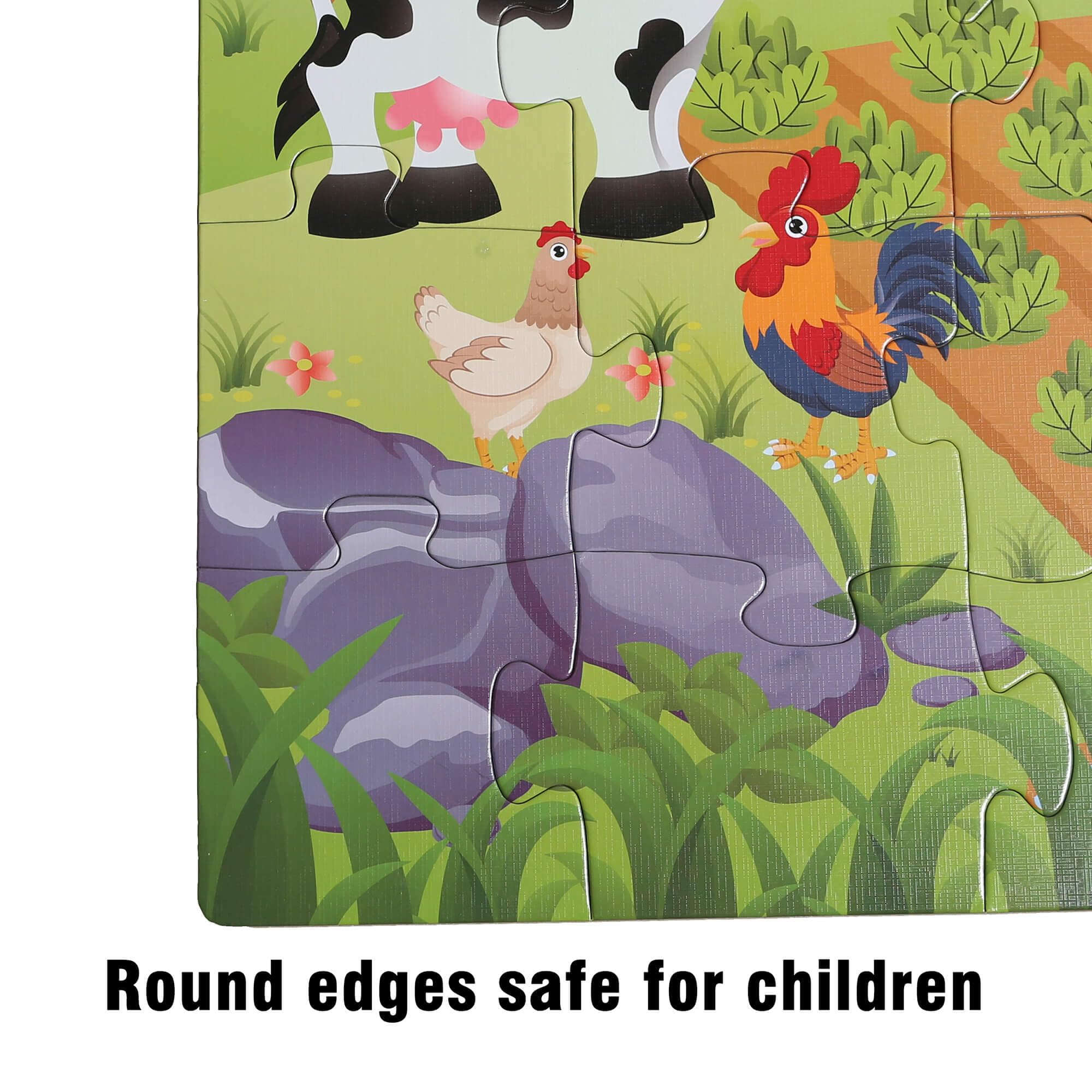 Fattoria Animale Puzzle da pavimento per bambini, 48 pezzi puzzle per bambini dai 3 ai 5 anni, giocattolo educativo prescolare, regali per bambini dai 4 agli 8 anni