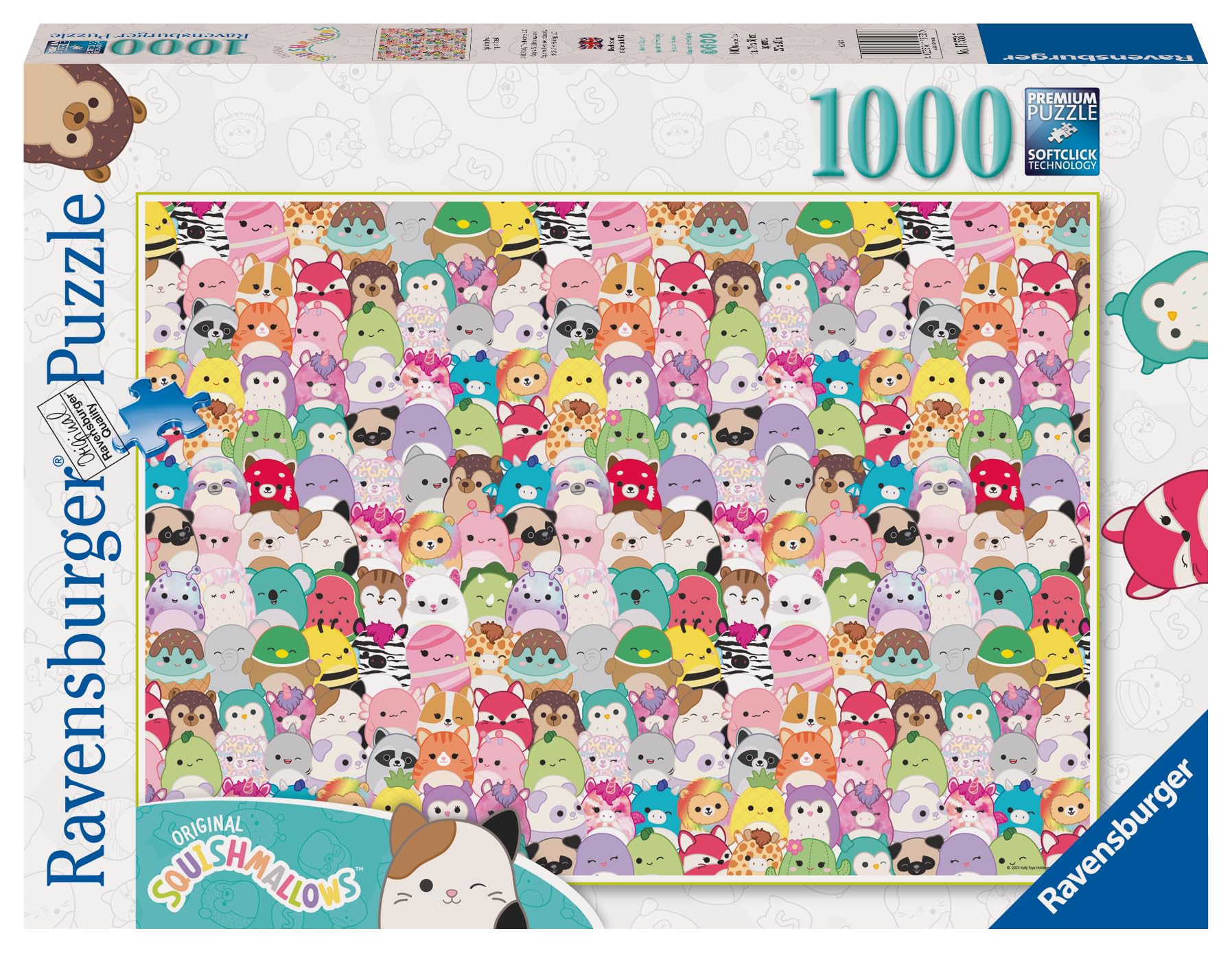 Ravensburger - Puzzle: Squishmallows Challenge, Puzzle 1000 Piezas, Puzzles para Adultos, Puzzle 1000 Piezas Adultos, Pegamento Puzzle para Enmarcar puzzles, Rompecabezas Adultos y Niños, 70x50cm