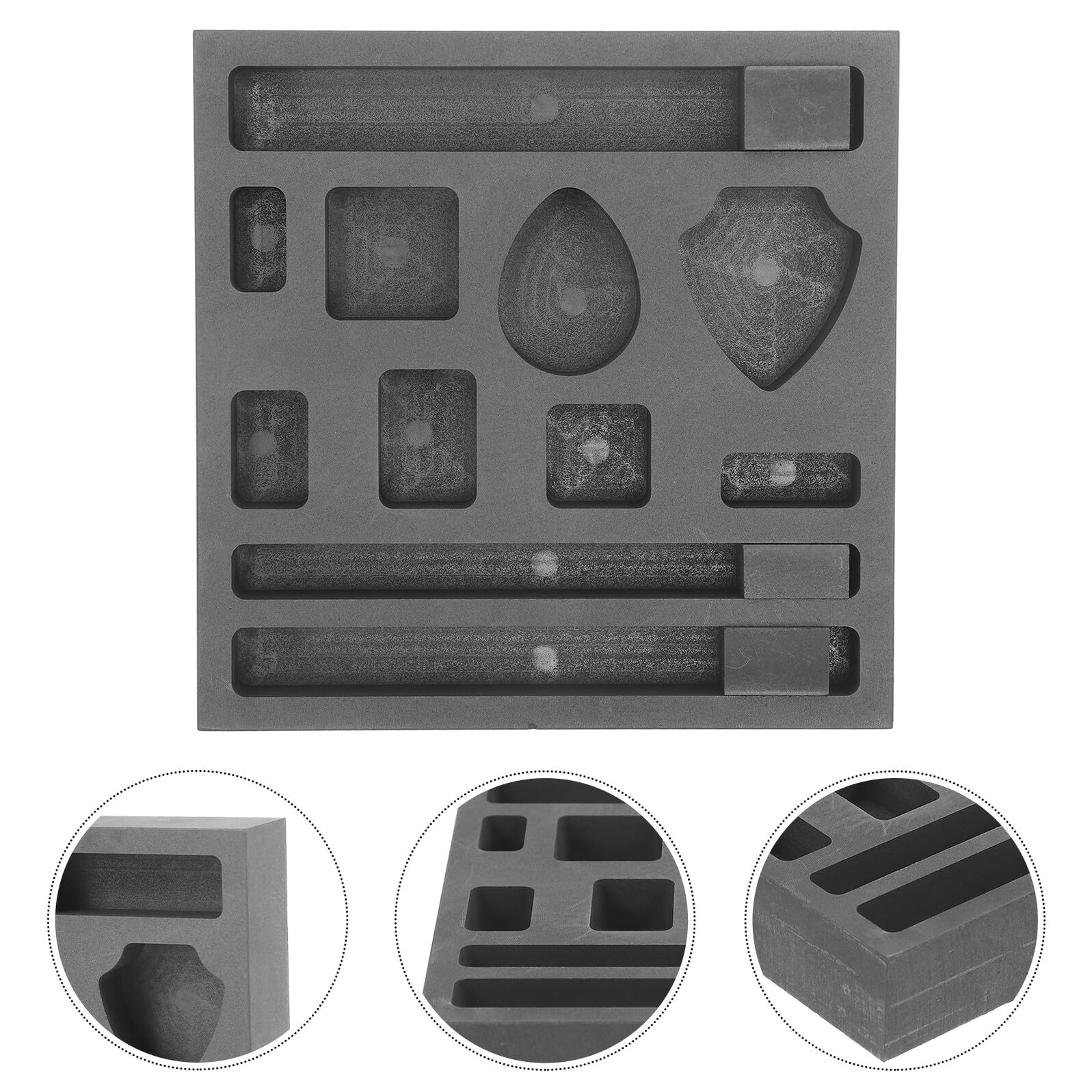 MAGICLULU Zinngießen Formen Graphitbarrenform mit 11 Löchern Poröse Graphit Gussform für Gold und Silber Bruchfest und Verformungsfrei für Metallschmelzform
