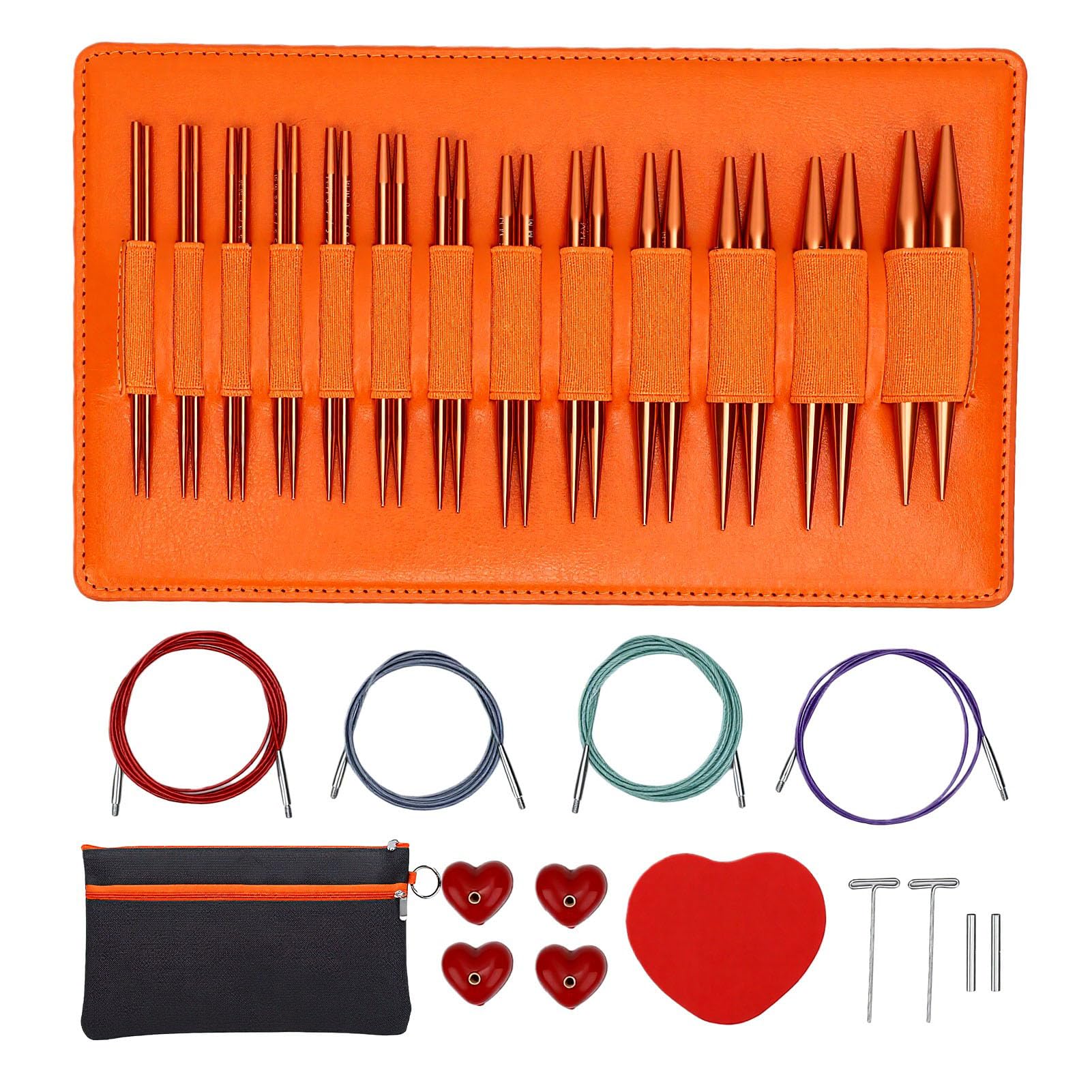 Luocute Set di Ferri Circolari in Alluminio, da 3,0 a 10,0 Mm