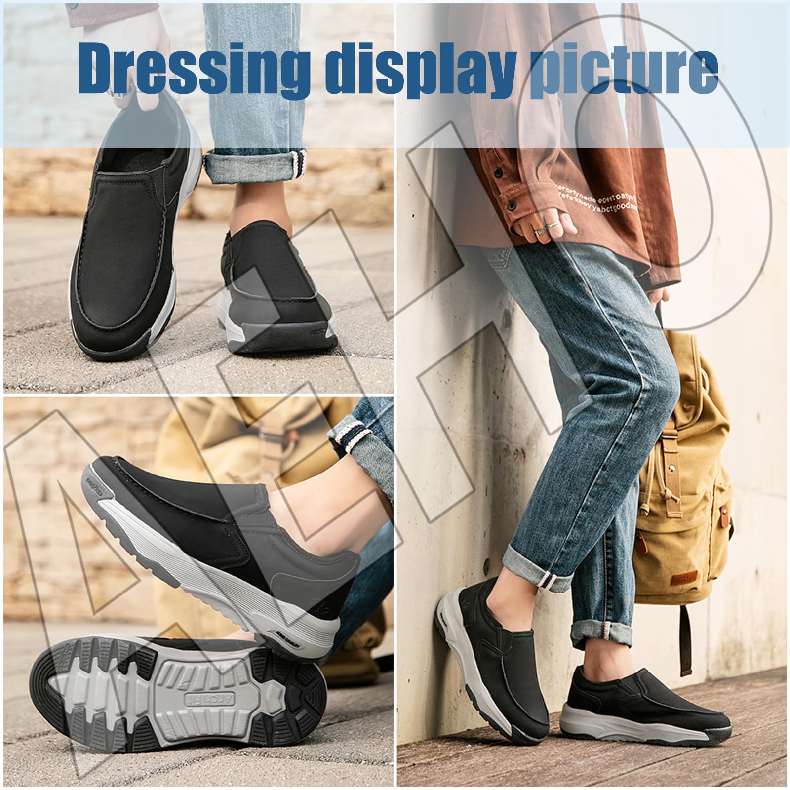 AEHO Herren Slip On Schuhe Mokassins Ohne Schnürsenkel Leichte Sportschuhe Leicht Freizeitschuhe Leder Fitness Schuhe Turnschuhe Outdoor Fashion Laufschuhe,Braun,47/285mm