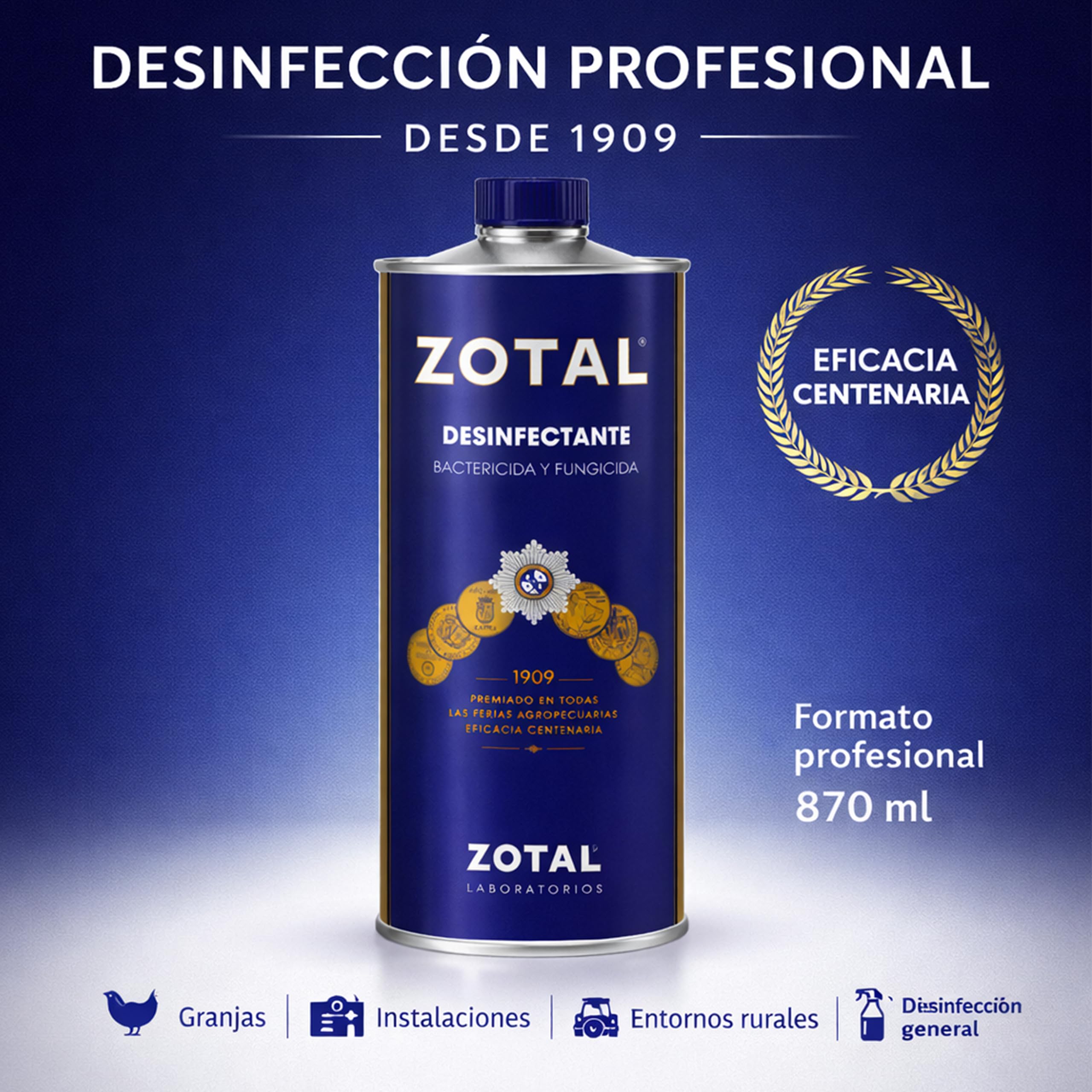 Zotal Desinfectante Microbicida Fungicida Desodorizante 870 ml