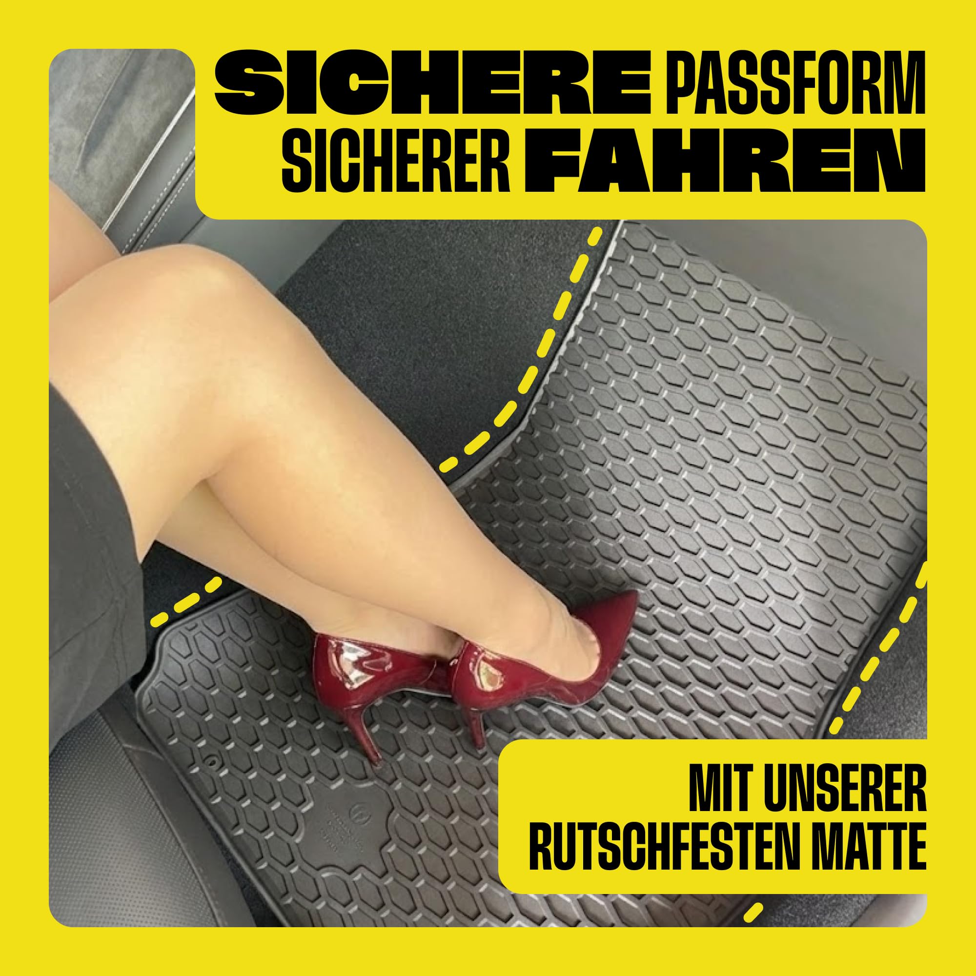 Gama Fussmatten + Mitteltunnelabdeckung Set Für TOYOTA COROLLA III (2019-) HATCHBACK & WAGON, HYBRID Zubehör — Gummimatten + Tunnelabdeckung Auto | Premium TPE Material | Allwetter | Perfekte Passform