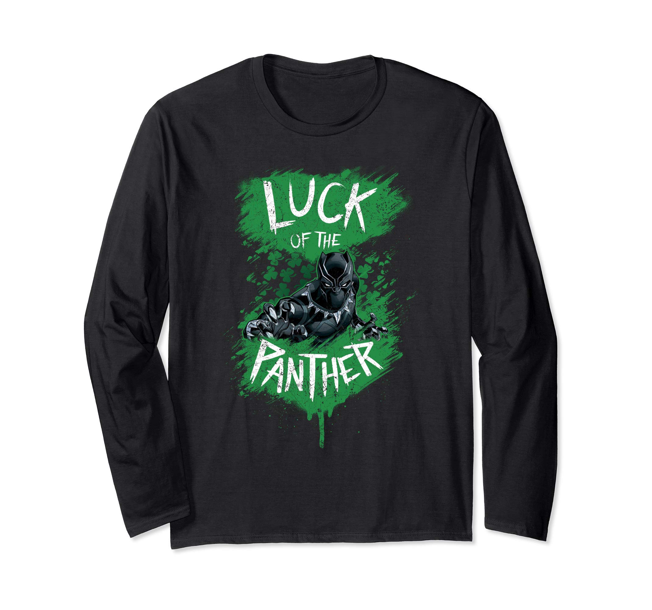 Marvel Black Panther Luck of the Panther Shamrock Long Sleeve T-Shirt