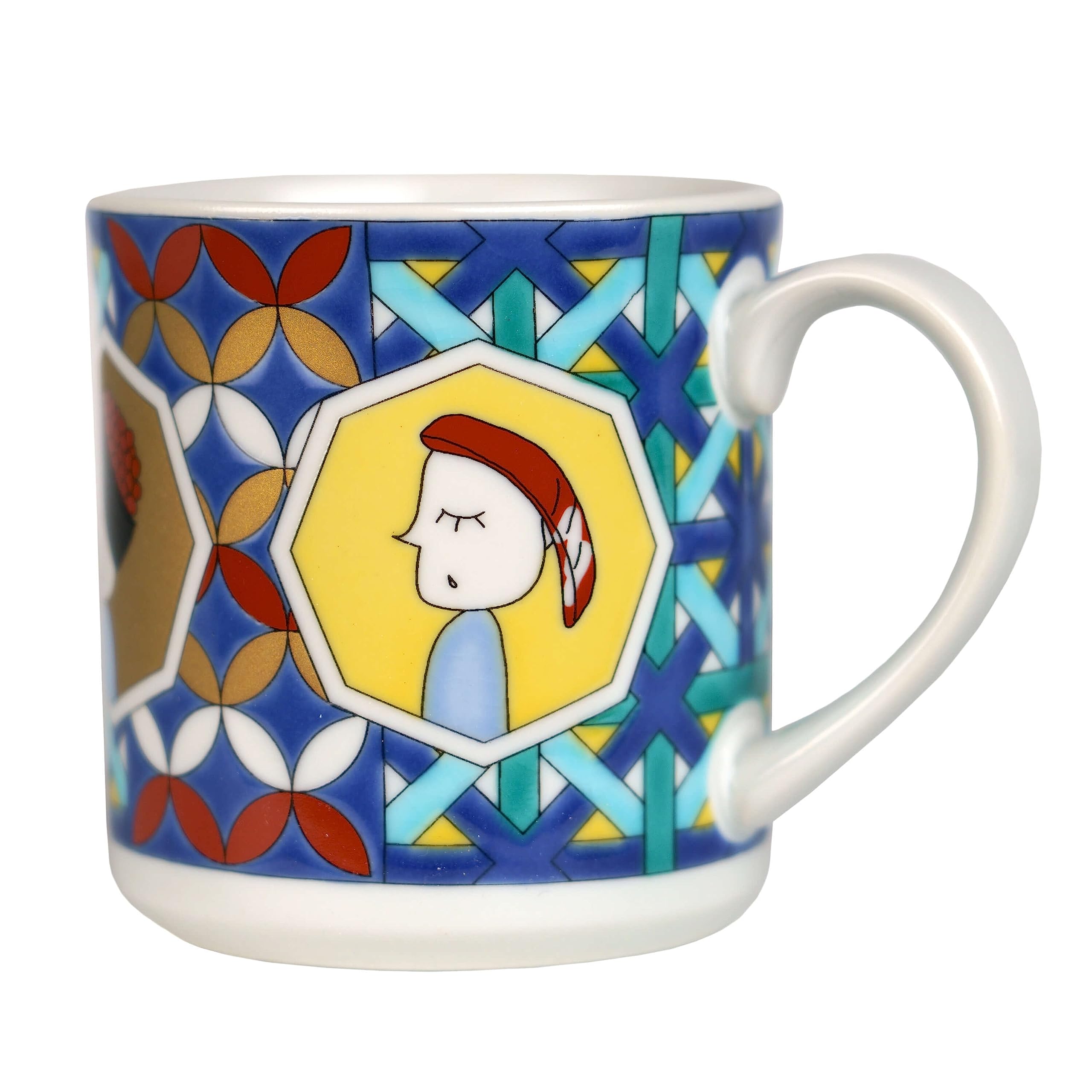 Kutani Ware Mug Sushi Pattern 7oz Maruyamart Porcelain Coffee Cup Japan