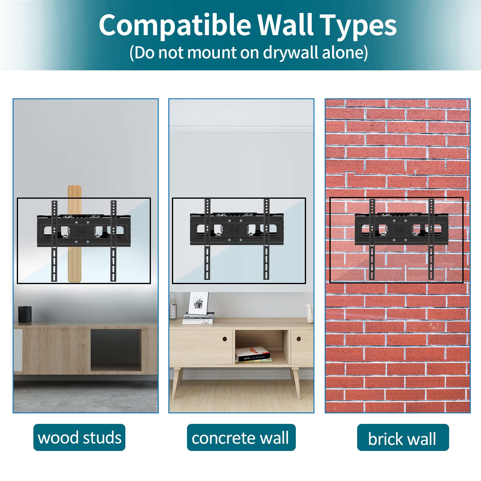TV Wall Mount Full Motion for 2870 Inch Up to 121 lbs to Flat & Curved