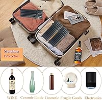 Vista 7 de Bolsas de viaje de vino para botellas de vino de avión, bolsas protectoras de botellas de vino reutilizables negras con bomba infladora gratis, 10