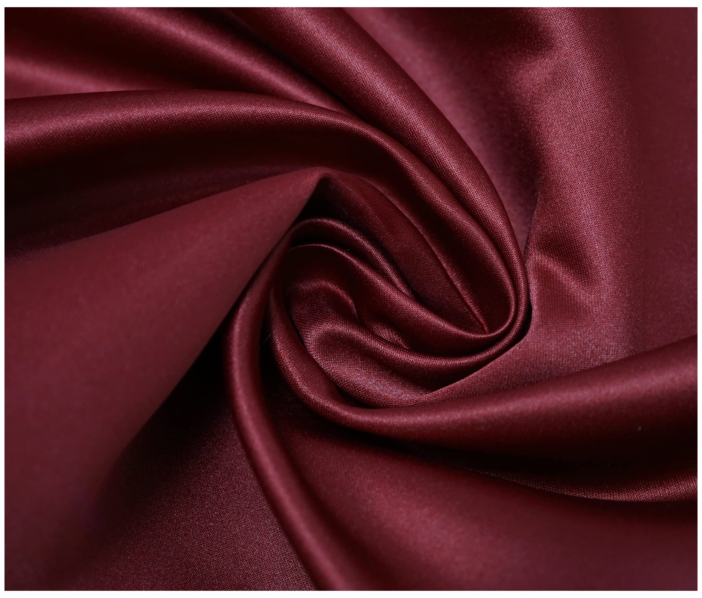 Matte Duchess Bridal Satin Polyester Fabric for Dressmaking Wedding Crafts Quilting Sewing 150cm Wide (2 Metre (200 x 150cm), Ruby) — image 1