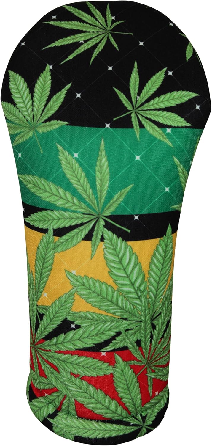 Rasta Marijuana Leaf | BeeJoss Golf Club Headcover | Driver Fairway Hybrid-Sold Separately | Handmade in USA
