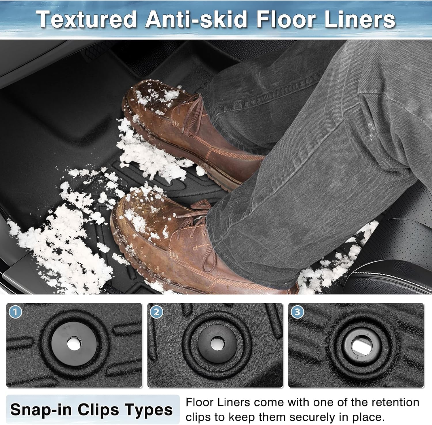 Mixsuper F150 Floor mats-Floor mat for Ford F150 SuperCrew 2021-2024 (Fit Rear Seat Without Under-Seat Fold Flat Storage),All Weather TPE Floor Liners Protection for F150 Accessories, Car Mats, Black