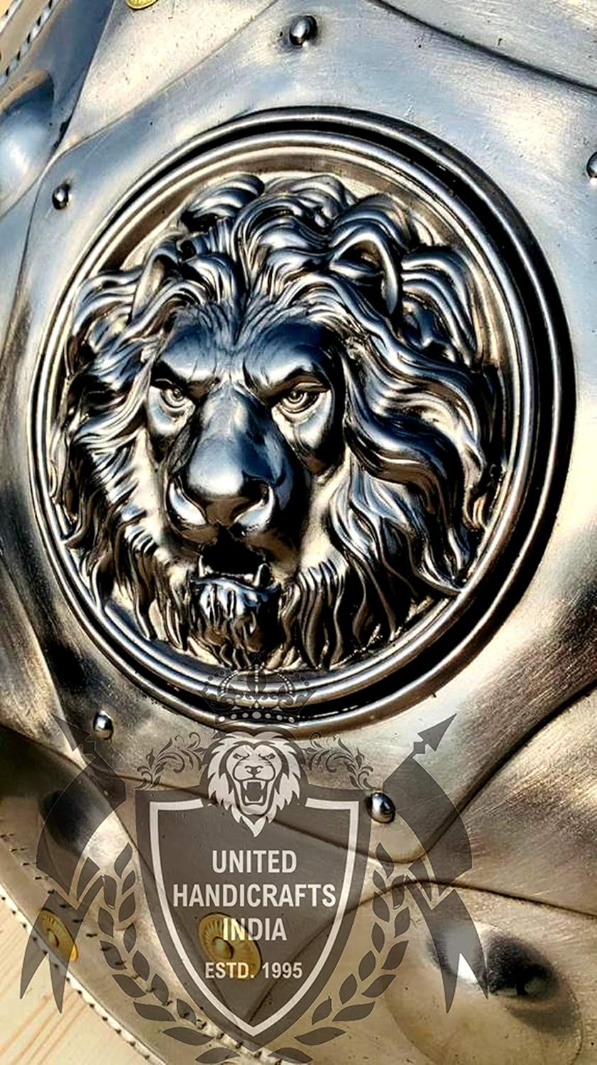 Lion Face Round Medieval Shield ~ Knight Armor Shield Solid Steel Size 16 Inch ~ Round Metal Shield ~ Wall Decor ~ Home Decor~ Gift Item