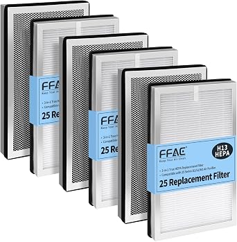 6 Pack MA-25 Filter Compatible with Medif MA-25 Air Purifier S1/W1/B1 | 3-in-1 Filtration System of MA25, H13 True HEPA and Activated Carbon Filter