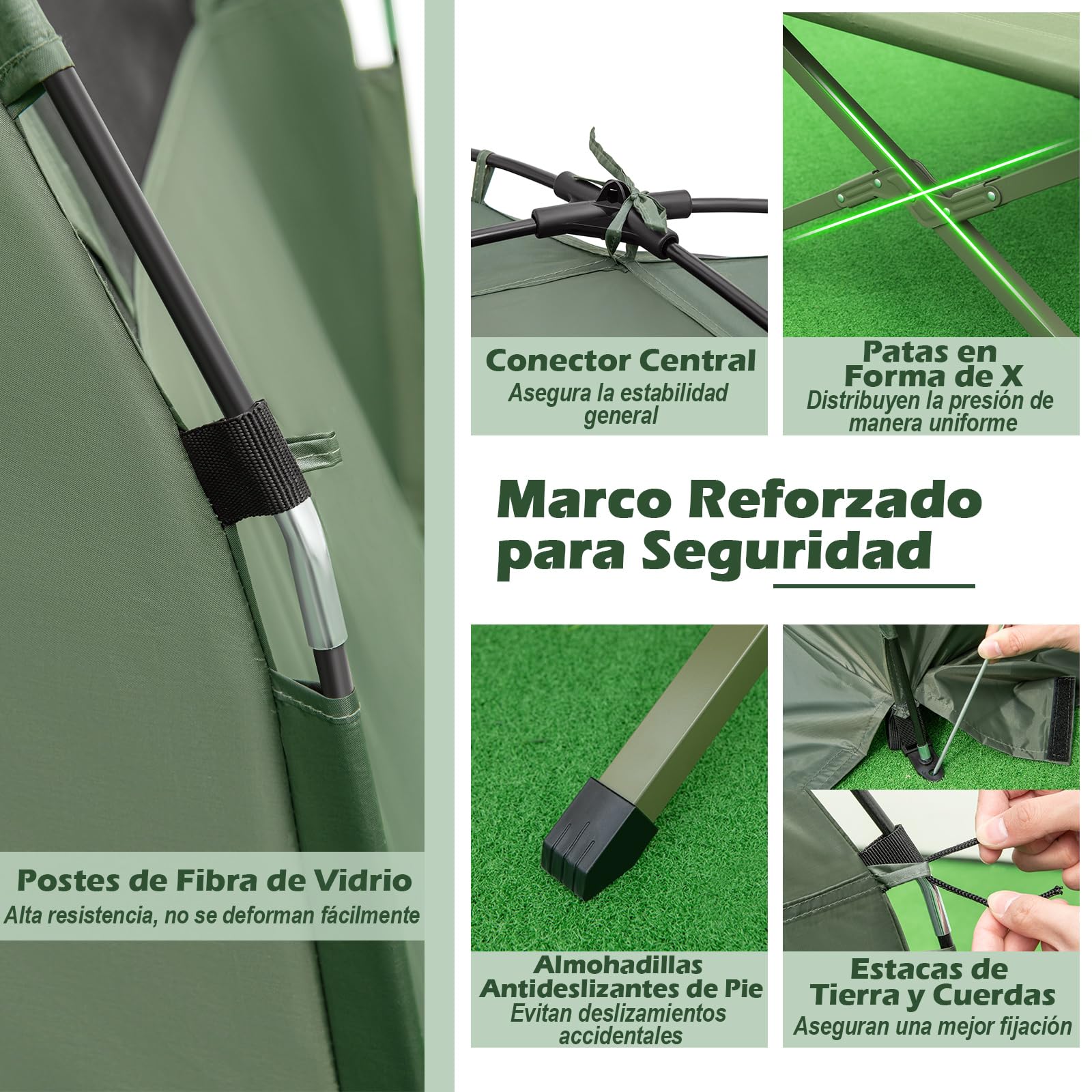 COSTWAY Tienda de Campaña para 2 Personas, Tienda de Camping con Cama Elevada, Colchón, Almohadas de Aire, Saco de Dormir, Bolsa de Transporte para Picnic Pesca, 194 x 145 x 187 cm
