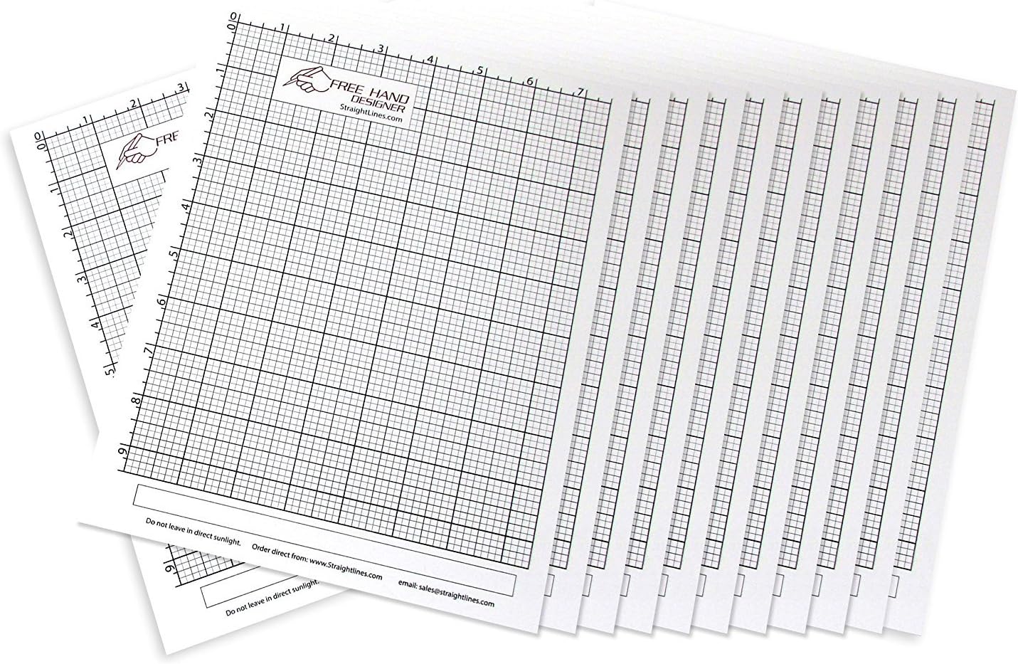 12 x Grid Type Lettersize 'Freehand Designer' Sheets. Draw Perfect Straight Lines Templates. Grid Type Sheets for Scale Drawings