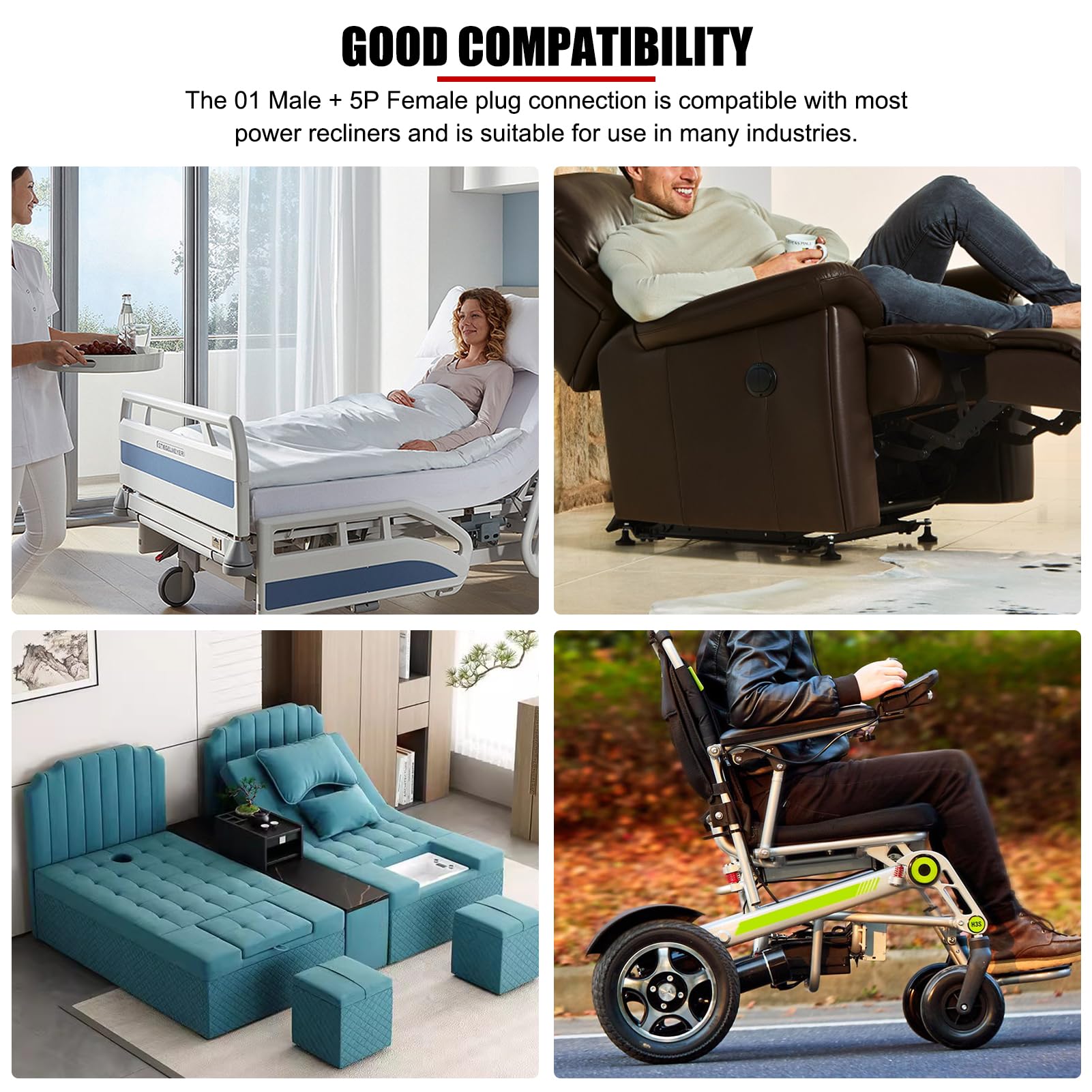 Moteur électrique inclinable pour fauteuils élévateurs, actionneur de canapé, moteur de remplacement DC24V pour APPLICATIONS universelles