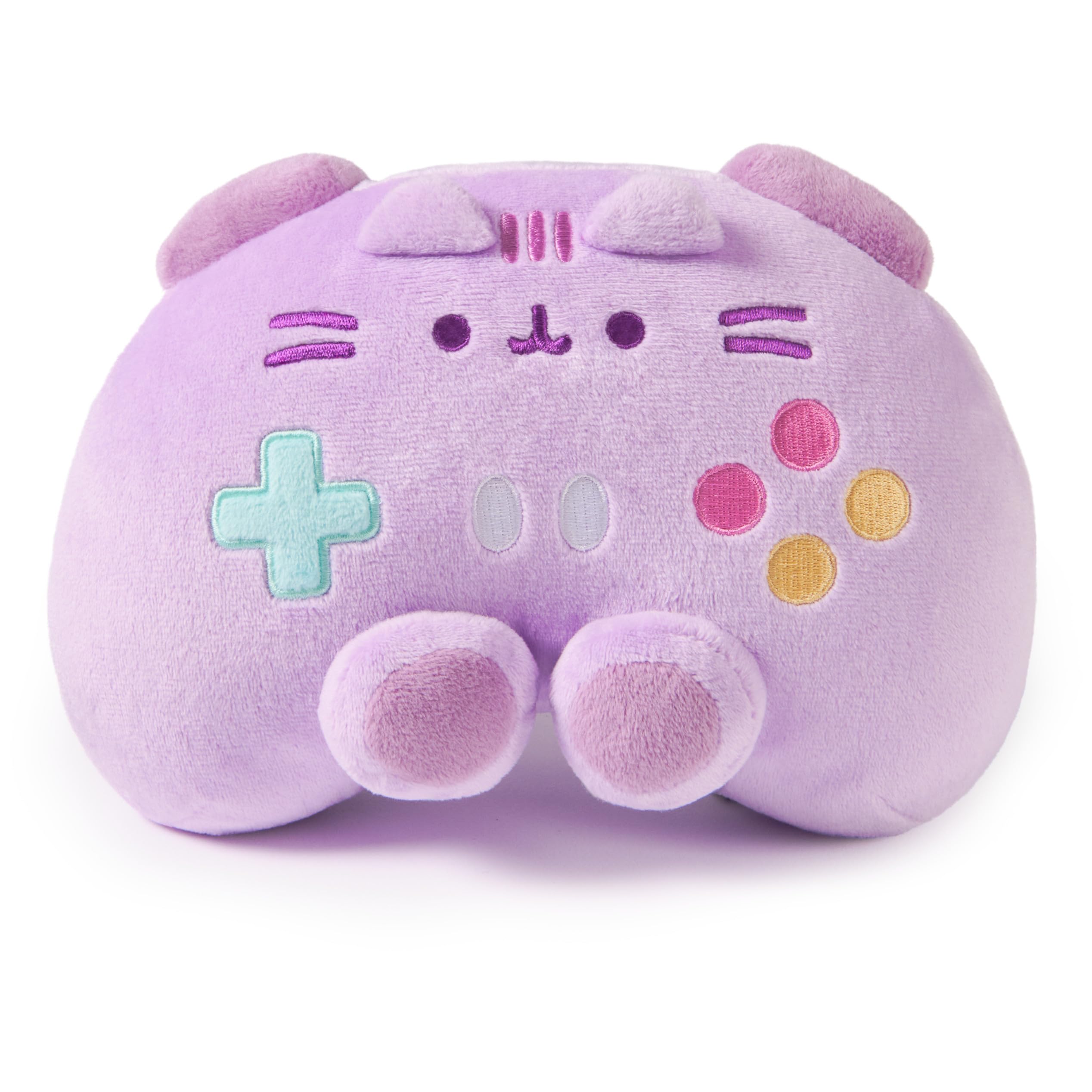 GUND Pusheen Gaming Controller Plush, Squishy Toy, Collectible Plush Toy, Gaming Décor, Stuffed Animal for Ages 8 and Up, Purple, 7”