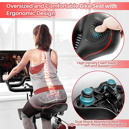 Miniatura 3 de Asiento de bicicleta de gran tamaño para bicicleta Peloton y bicicleta +, cómodo cojín de asiento compatible con Peloton, bicicleta de spin,