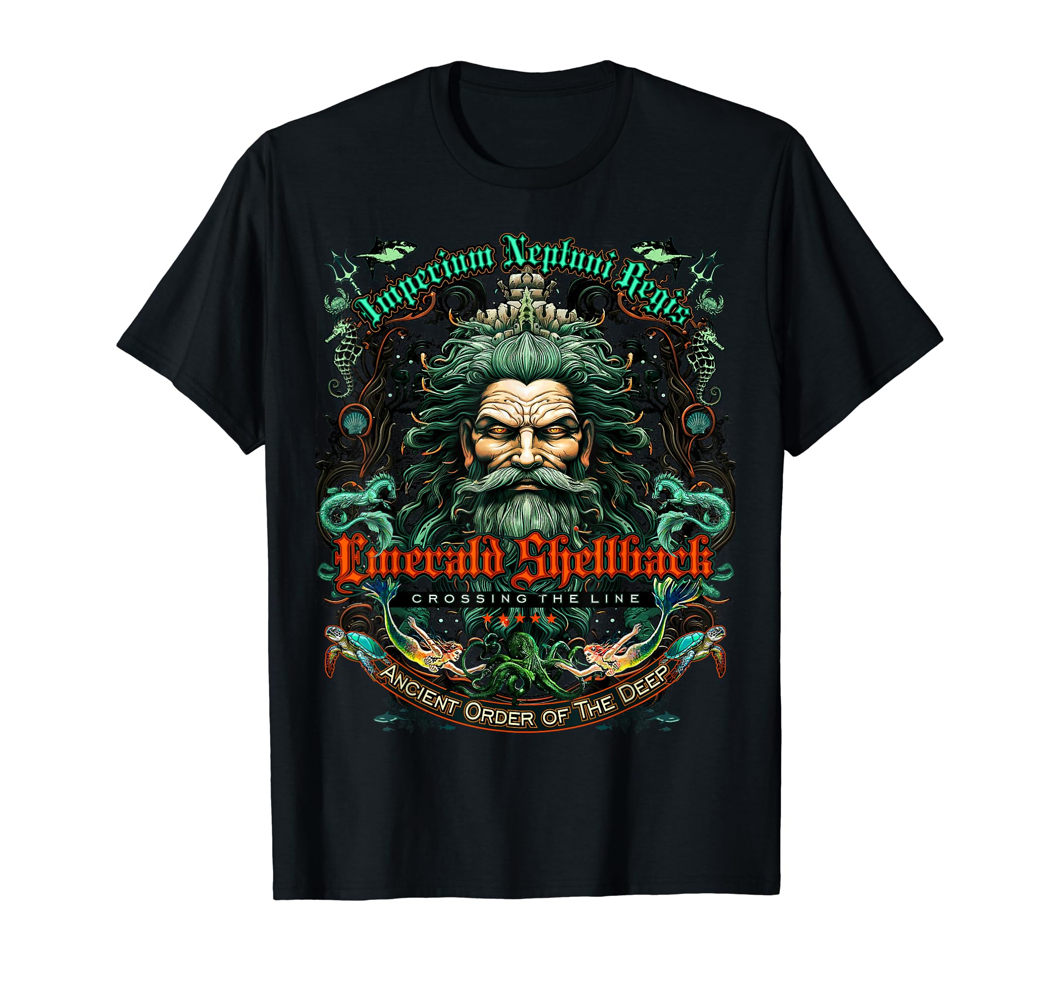 Amazon.com: Emerald Shellback Crossing The Line T-Shirt : Clothing ...