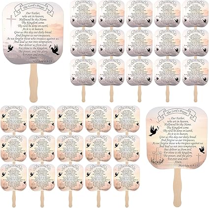 Amazon.com: Qeeenar 50 Pcs Christian Church Fans Religious Handheld Fan ...