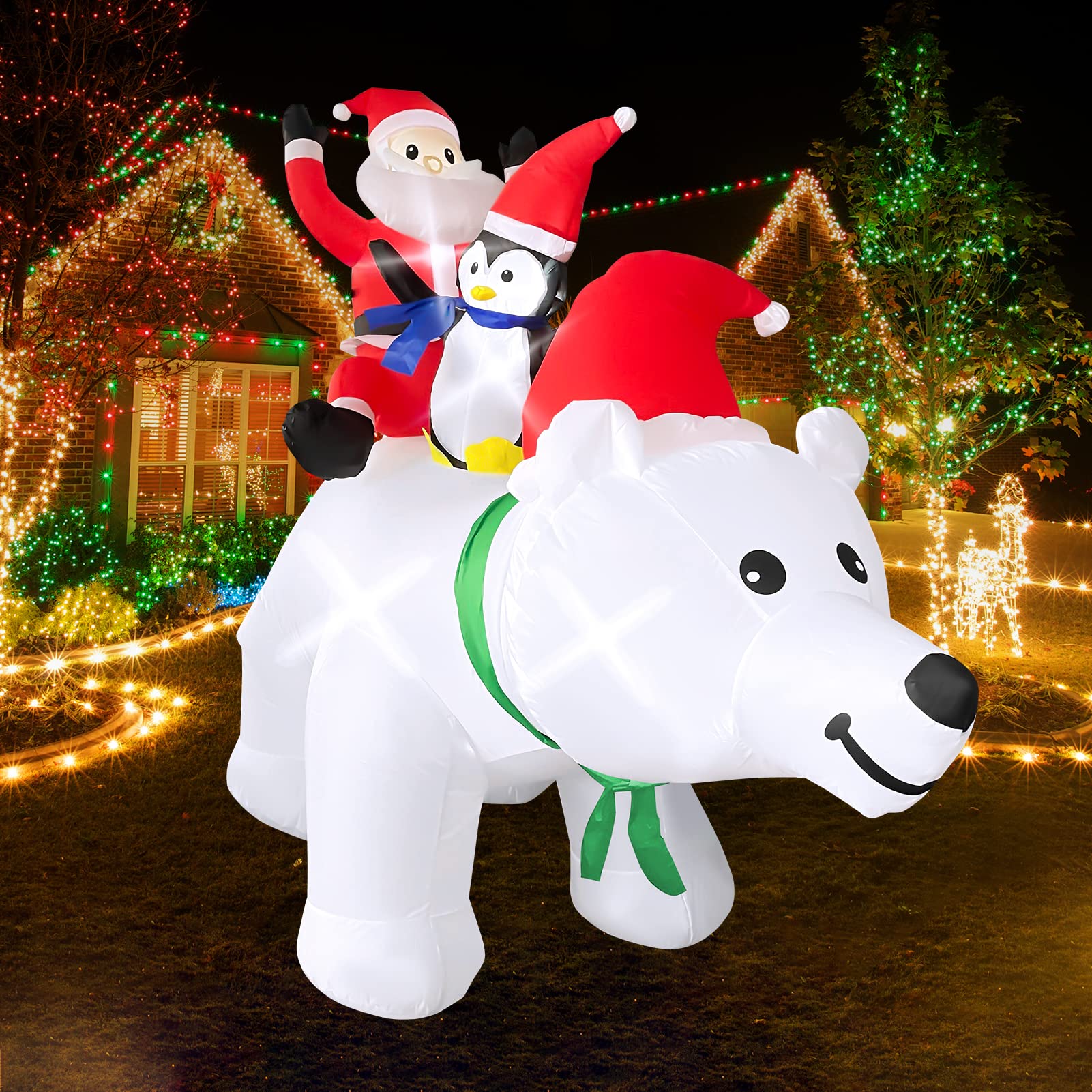CL FUN 6 FT Christmas Inflatables Polar Bear, Christmas Decorations