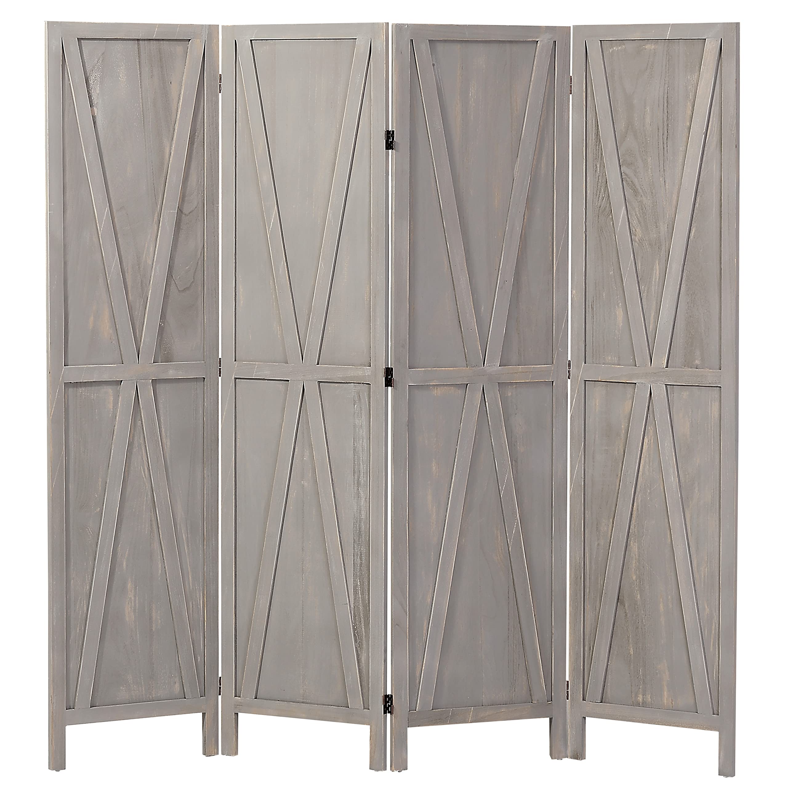 Buy iVilla 5.8 Ft Tall Wood Room Divider, 4 Panel Rustic Folding Privacy Screens Farmhouse