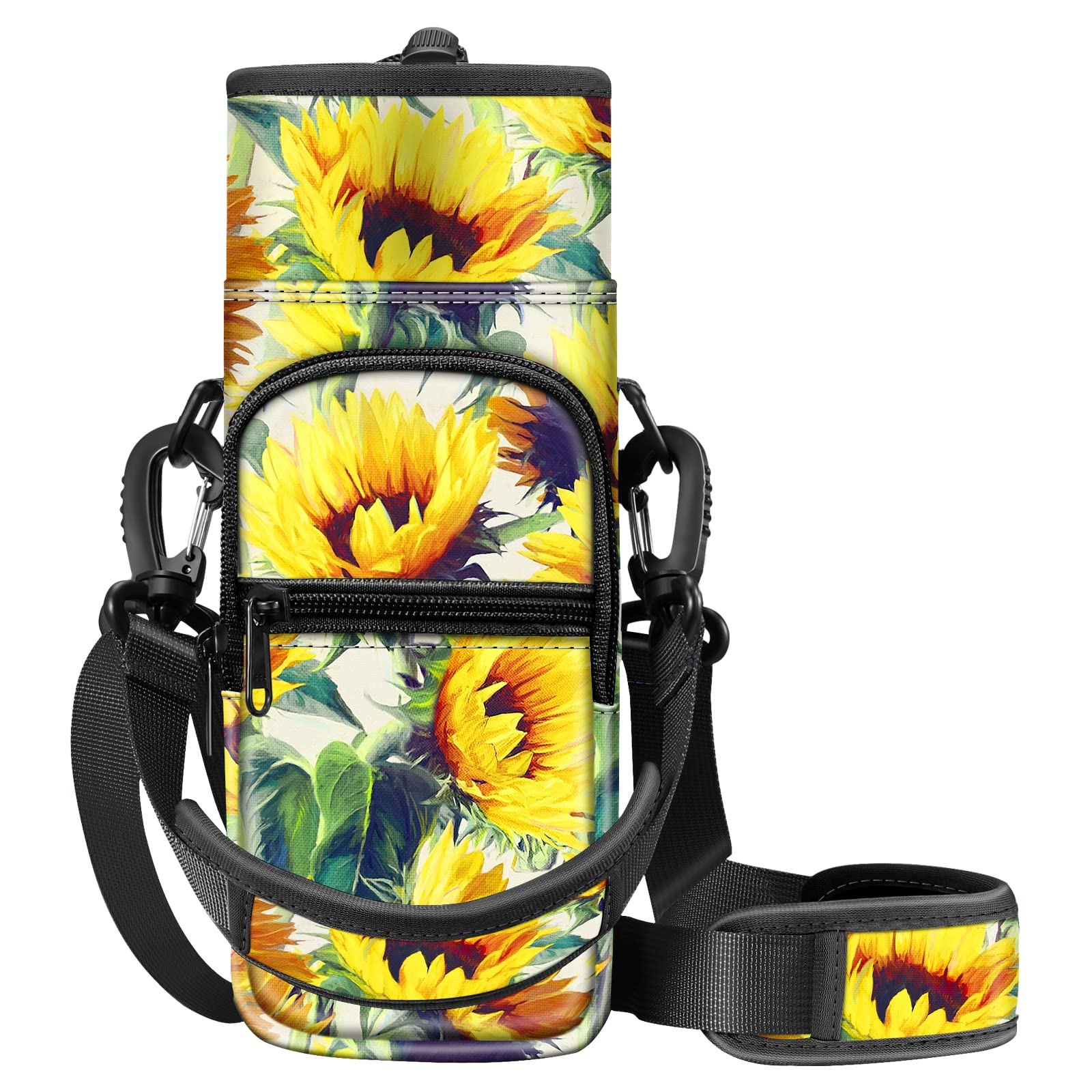 CASEBOT Tragetasche für Wasserflaschen, Flaschenhalter Trinkflasche Beutel mit Verstellbar Schultergurt und 2 Taschen fü Wandern Radfahren Camping Reisen Fitnesscenter