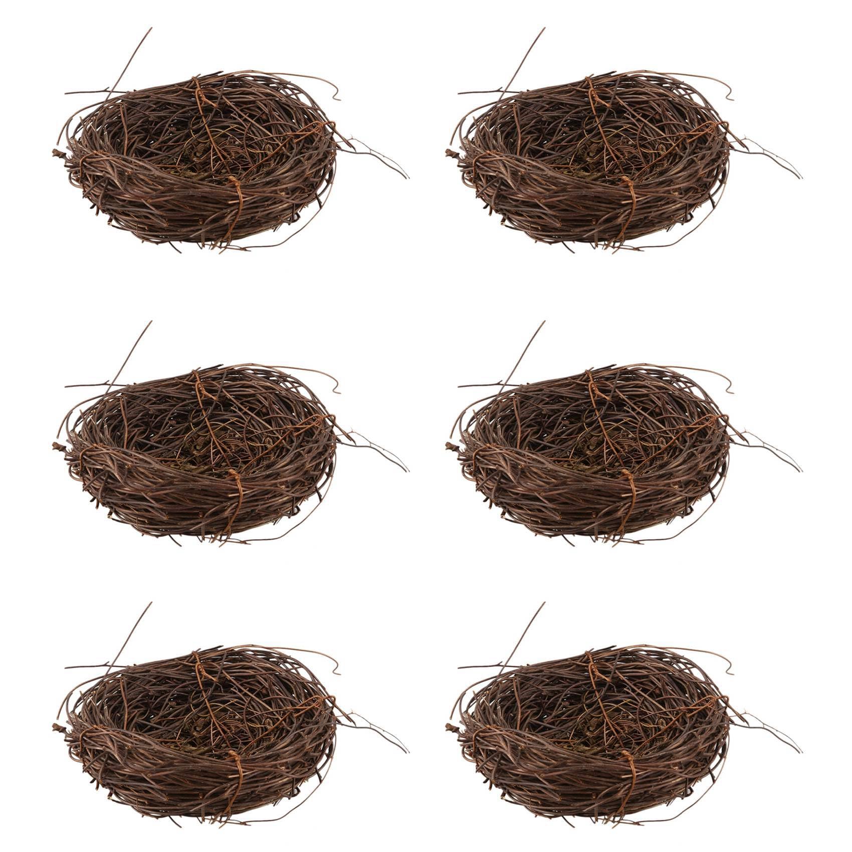 Vjsujehgy 6X Handmade Vine Bird Nest Home Nature Craft Holiday for Photo Garden Decor