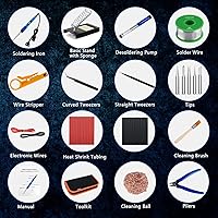 Vista 5 de Kit de soldador, 80W 110V soldadores eléctricos digitales mejorados, con pantalla LCD, herramienta de soldadura de temperatura ajustable 39 en 1