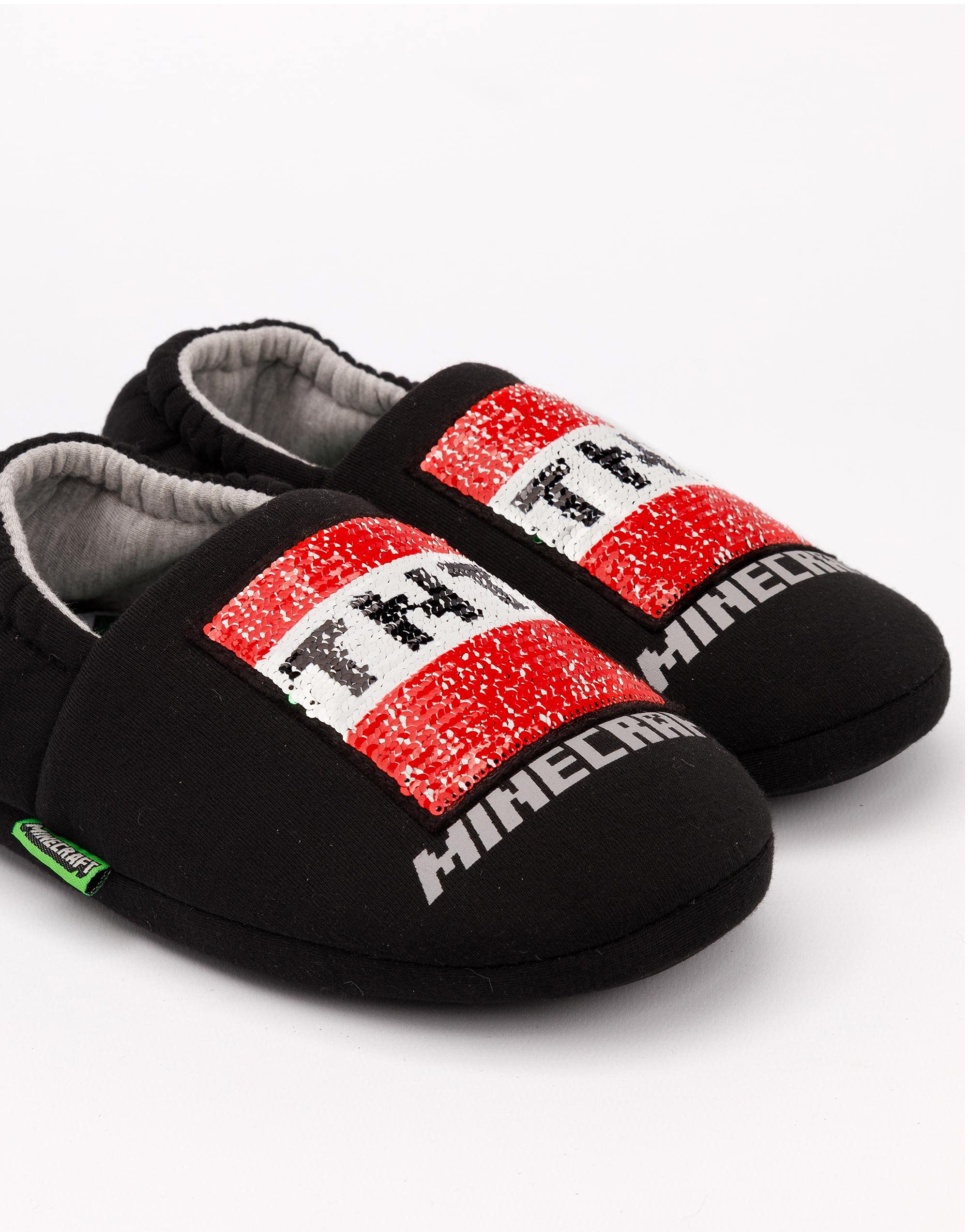 Minecraft Pantoufles pour garçons | Différents styles Enfants Bleu Marine Noir Paillettes Creeper Zombie Garçons Maison Chaussures | Produits dérivés de chaussures de jeu pour enfants et adolescents