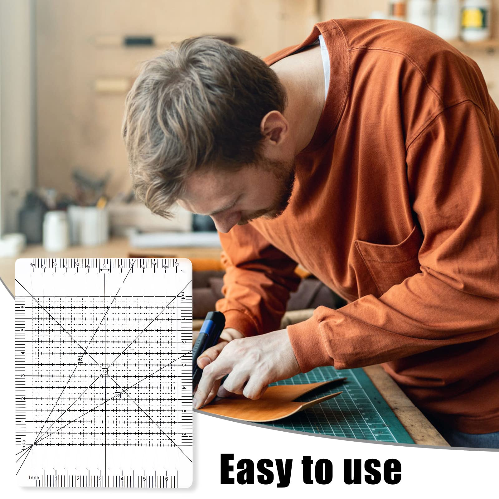 Organizzatore Per Righelli Da Quilting In Legno - Porta Righelli A 8 Scomparti Per Cucito E Patchwork - Foto 4