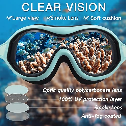 Miniatura 6 de Keary 2 Pack Swim goggles for Adult Youth with Soft Silicone Gasket Anti-fog UV Protection No Leak Clear Vision Pool Goggles